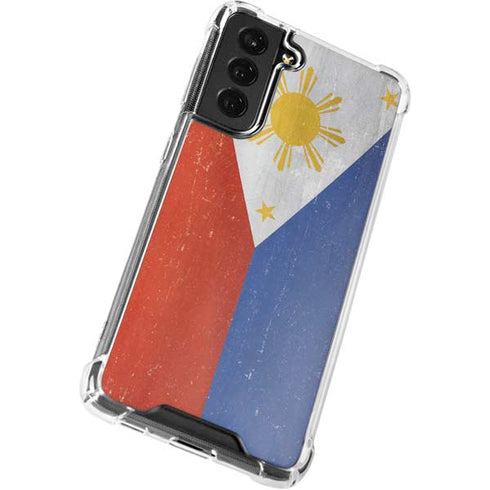 Philippines Flag Distressed Galaxy S21 FE Clear Case